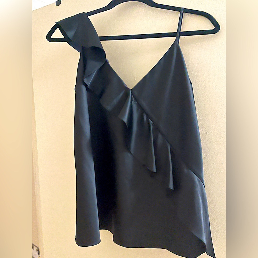 Satin ruffle  tank